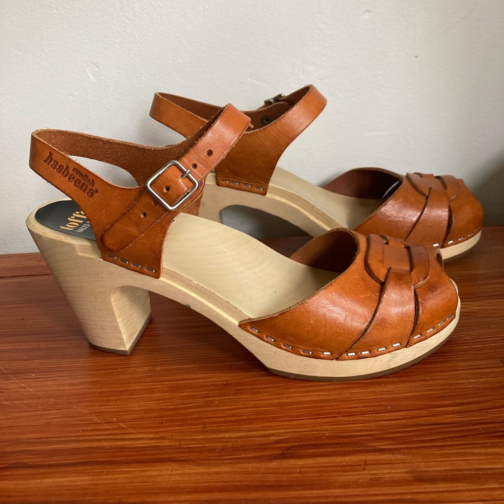 Swedish Hasbeens super high peep toe sandal